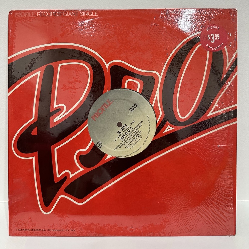 RUN-D.M.C. – 30 DAYS – 1984 Profile Rec PRO-7051 Vinyl 12” – Hip Hop – EX