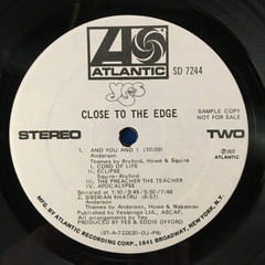 YES Close To The Edge 1972 WL PROMO vinyl LP VPI CLEANED Atlantic GATE OG Inner