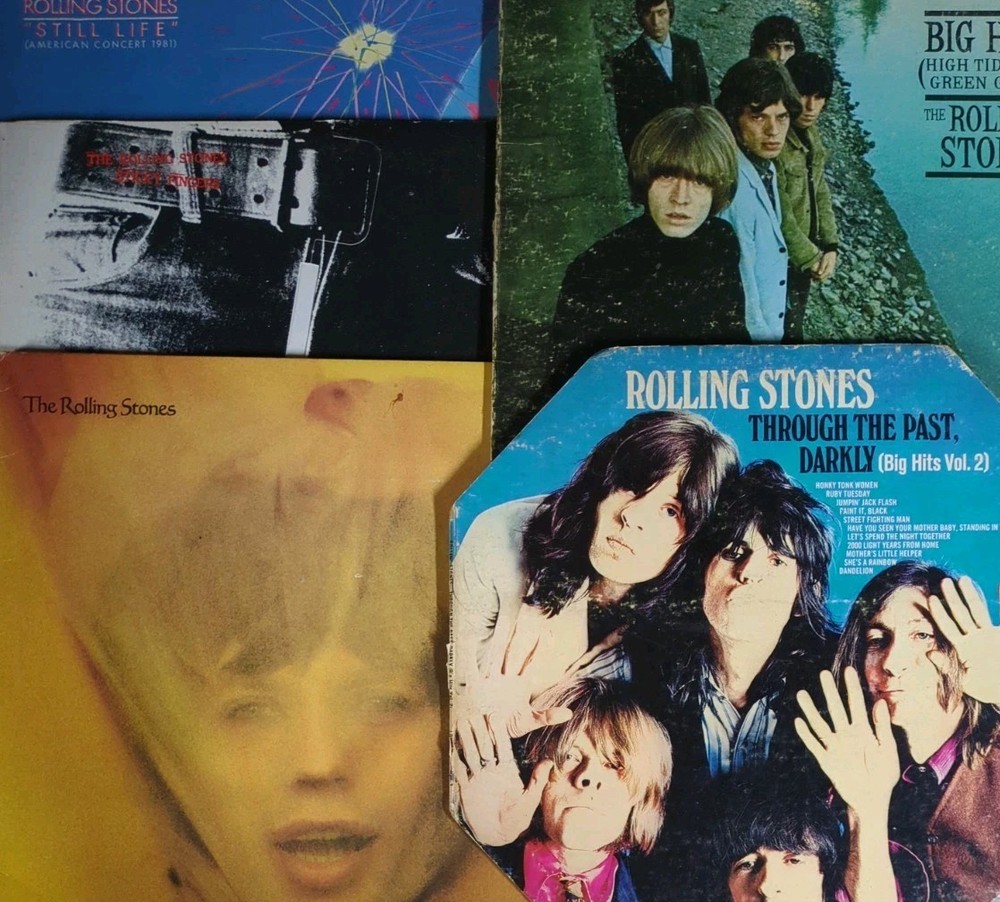 ROLLING STONES VINYL RECORD (5) LP LOT: Goat Head Soup, Sticky Fingers, Big Hits