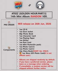 ATEEZ GOLDEN HOUR:PART.5 14th Mini Album RANDOM Ver/CD+P.Book+4Card+Poster+GIFT