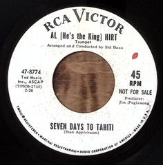 AL HIRT MAME/SEVEN DAYS TO TAHITI RCA VICTOR RECORDS VINYL 45 60-23