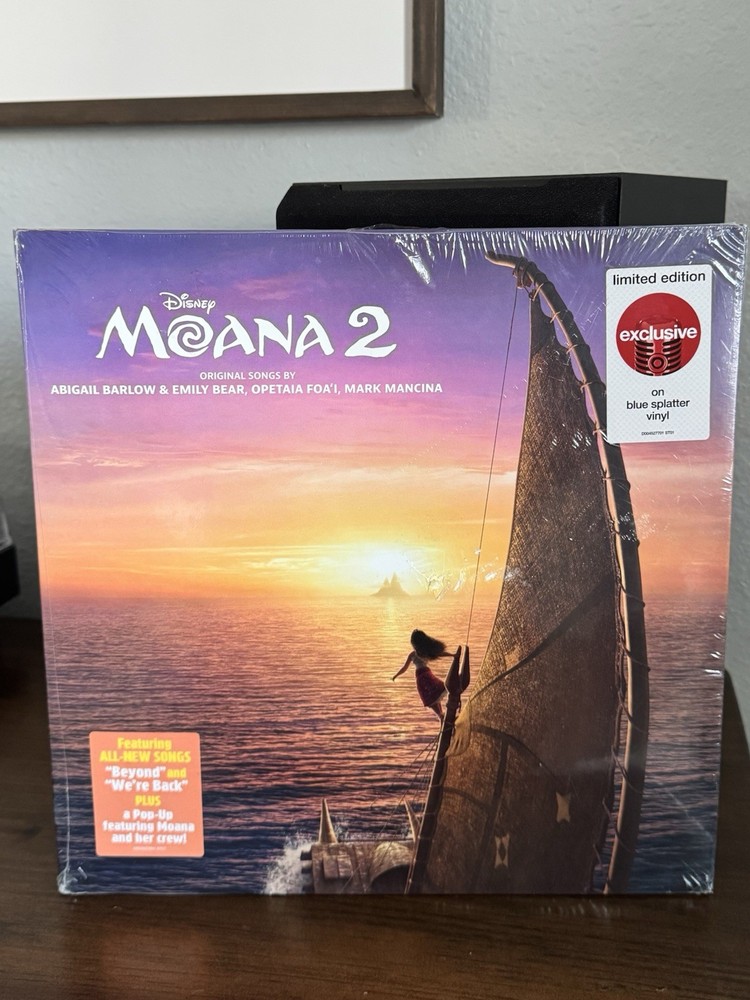 Disney Moana 2 Limited Edition Blue Splatter Vinyl LP Soundtrack Record
