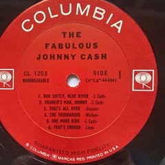 Johnny Cash the Fabulous LP Vinyl Record Cl1253