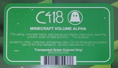 C418 – Minecraft Volume Alpha LP Video Game Soundtrack COLORED VINYL NEW RECORD