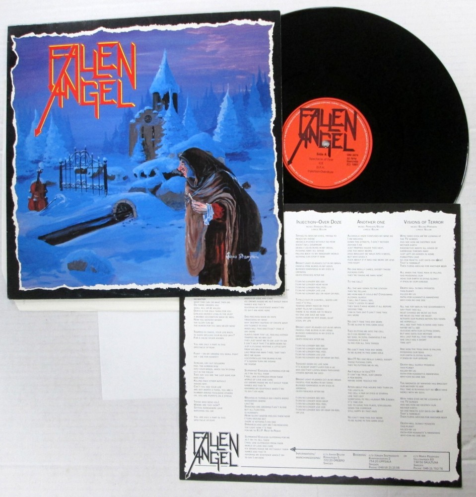 FALLEN ANGEL “1991” LP Sweden TRASH Metal Original press SHIPS FROM USA Mint-