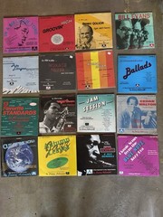 A collection of 16 Jazz Improvisation vinyl records & booklets. Jamey Aebersold.