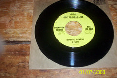 BOBBIE GENTRY ( ODE TO BILLIE JOE / MISSISSIPPI DELTA ) ORIG 1967 PROMO 45 vg++