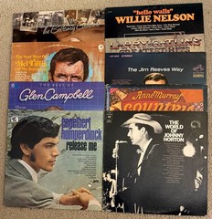 Lot of 9 country albums. VG and VG+ condition Bellamy Brothers, Glen Campbell