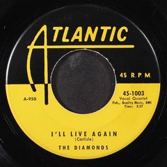 DIAMONDS: two loves have i / i’ll live again ATLANTIC 7″ Single 45 RPM