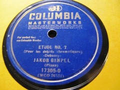 1939 JAKOB GIMPEL Polish Piano Debussy ETUDE No. 1/ No. 7 Columbia 17305-D