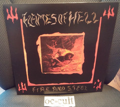 FLAMES OF HELL LP FIRE AND STEEL 1987 BLACK METAL THRASH OCCULT RECORDS