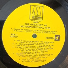 Motown The Greatest ’64 Motown Original Hits 12″ Black Vinyl LP Stereo Soul