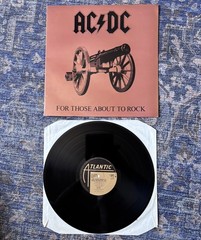 AC/DC -For Those About To Rock -UK FIRST PRESS-MASTERDISK-POS-Vinyl EX/EX-
