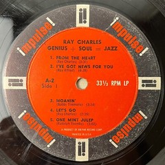 RAY CHARLES Genius + Soul = Jazz 1961 Vinyl LP w/o Org Cover Impulse! A-2 – G