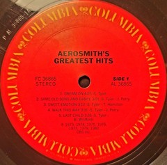 AEROSMITH Greatest Hits Vinyl Lp 1980 US 1st Press Columbia FC 36858 Stereo