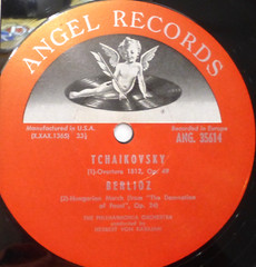 Overture 1812, Tchaikovsky, Philharmonia Orchestra, Angel Records 33rpm, NM/EX