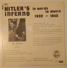 Historical Inferno WWII 1932-1945 LP Rare 1st(?) Press Alt Cover Audio Rarities