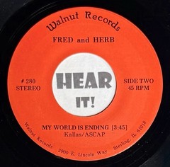 Haunting IL Soul Teen Pop Weeper Ballad 45 FRED & HERB My Worlds WALNUT obscure