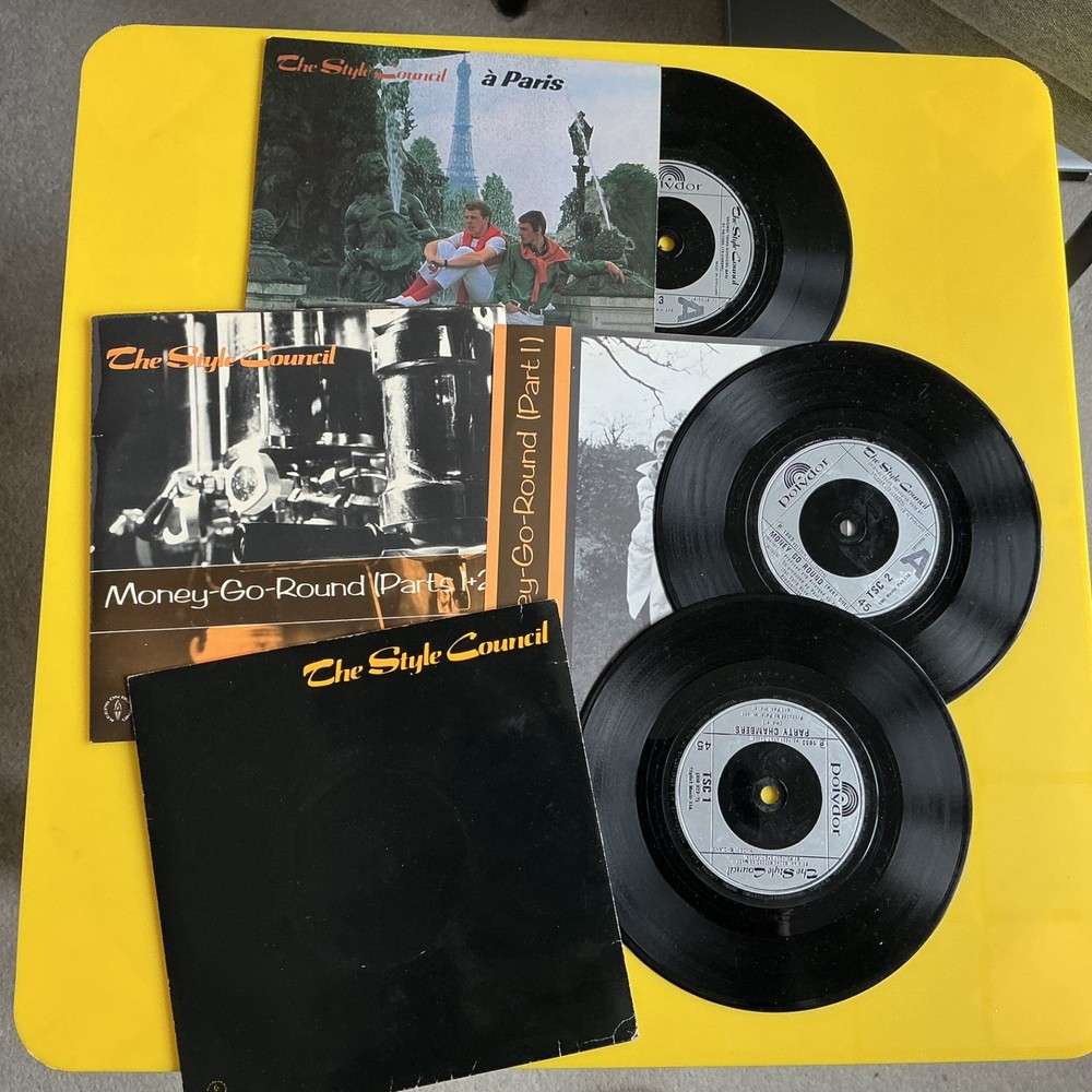 3 x The Style Council – “a Paris” 1983 4 Tk EP, Money Go Round & Speak 7” Vinyl