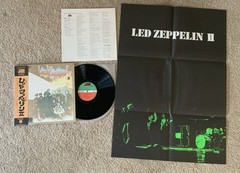 LED ZEPPELIN II RARE JAPANESE PRESS LP w/ Obi STRIP & INSERT & POSTER NEAR MINT