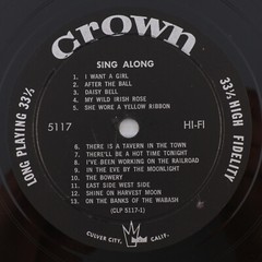 The Sing-A-Long Gang – 1959 Mono 12″ LP Vinyl Childrens Record Crown CLP 5117
