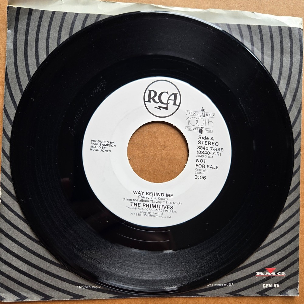 THE PRIMITIVES Way Behind Me DJ PROMO 45 7″ Record Vinyl
