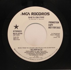 Scarface Soundtrack Promo Nm! 45 Amy Holland – She’S On Fire / She’S On Fire MCA