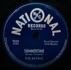 THE RAVENS~Summertime & Write Me A Letter 78~Doo Wop~NATIONAL #9038 (Near Mint)