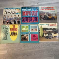 Lot Of 6 SURFARIS SURF HOTROD Rock 60’s LPS DECCA Fun City USA, Wipe Out