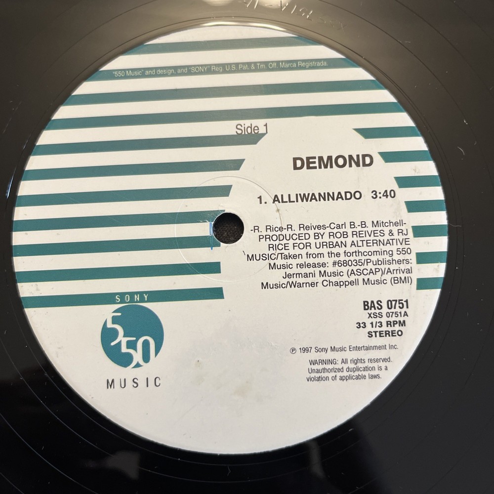 ORIGINAL SOUL 12 – Demond – Alliwannado – ‘550 MUSIC’ MINT