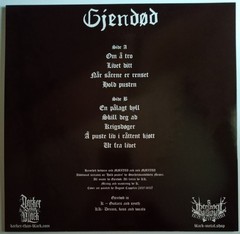 Gjendød – Krigsdøger LP. 2021. Darker Than Black. Black metal