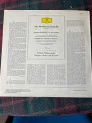 MENDELSSOHN/SYMPHONIE Nr.3/HEBRIDEN-OUVERTURE/HERBERT VON KARAJAN LP Germany