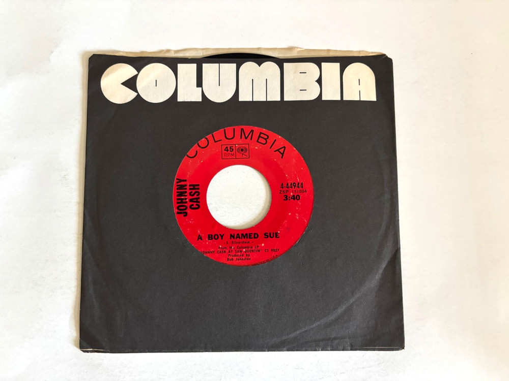 Johnny Cash A Boy Named Sue 45 RPM 1969 Columbia Records VG+ Play Test