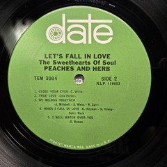 Original 1967 Peaches & Herb “Let’s Fall In Love” LP- Date Records (TEM-3005) NM