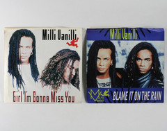 Milli Vanilli – 2 45 7″ Lot – 80’s 90’s Pop Dance Blame It On The Rain