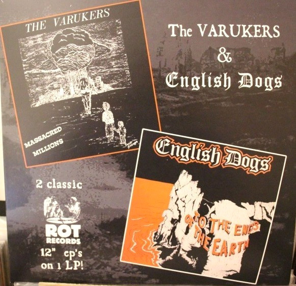 THE VARUKERS – ENGLISH DOGS Split LP PUNK ROCK Hardcore YELLOW VINYL Import NEW