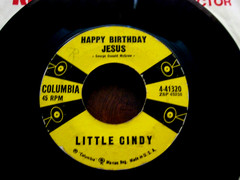 WILLIS SISTERS/ Little Cindy 45 ~ BLUE CHRISTMAS / HAPPY BIRTHDAY JESUS 1958 VG