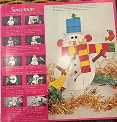 Frosty The Snowman Vintage LP Vinyl Album w Cardboard Snowman 3D Cutout Craft