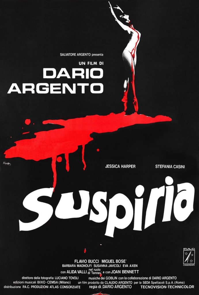 Dario Argento returns after the success of Profondo Rosso (aka Deep Red) with a more sinister plot, laced with the supernatural in a coven of witches. Starring Jessica Harper (Phantom Of The Paradise), Joan Bennett (Dark Shadows) and Udo Kier (Blood For Dracula, Flesh For Frankenstein). In Suspiria, Argento dazzles with a mix of chiaroscuro and brilliant primary colors, not to mention another score masterfully laid down by Goblin. Suspiria still stands as a classic in horror film.